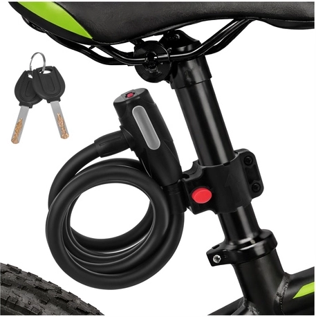 Cyklistický zámek TRIZAND 150 cm, ocelové lanko 12 mm s klíčem a držákem