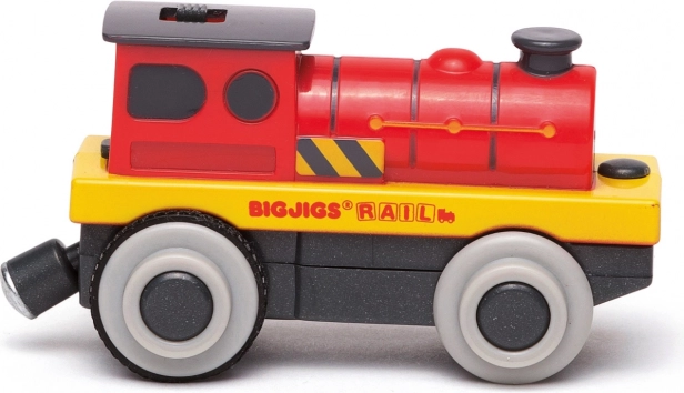 Elektrická lokomotiva Bigjigs Rail červený silák