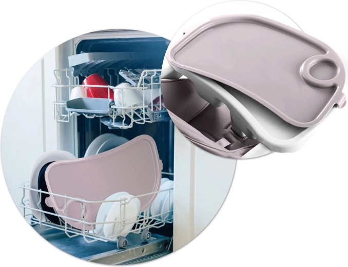 Odnímatelný tác s vložkou, vhodný k rychlému čištění