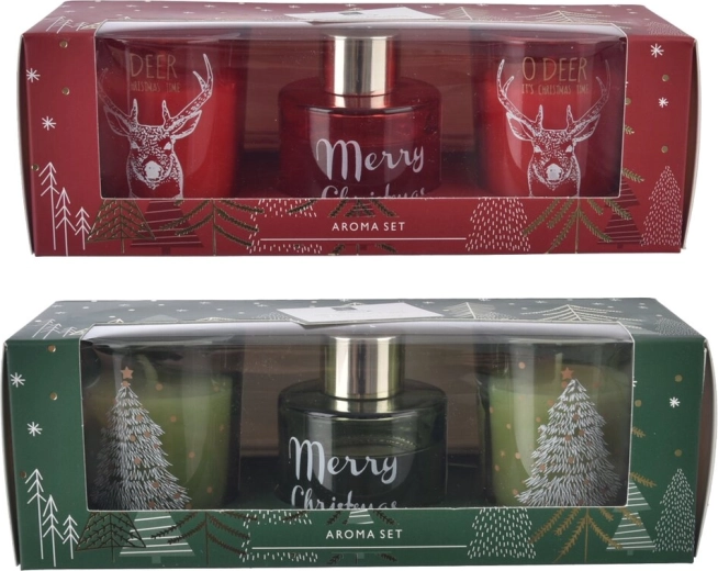 Vánoční sada aroma difuzéru a svíčky 30 ml (2 varianty)