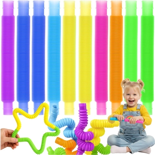 Kruzzel senzorické pop trubičky Montessori antistresové - sada 10 kusů