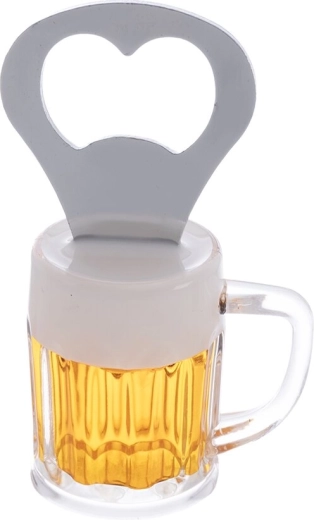 Otvírák na korunkové uzávěry s motivem Pivo, nerez a plast
