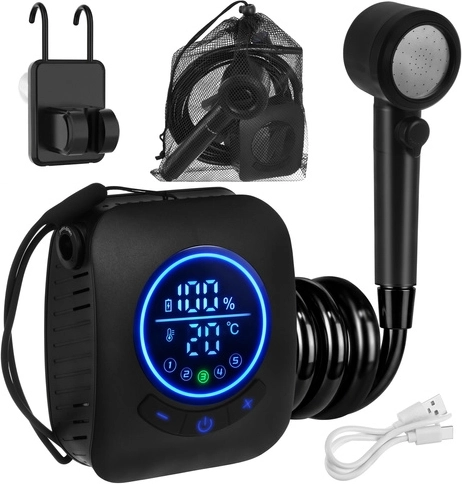 LED displej: teplota vody a stav nabití pod kontrolou