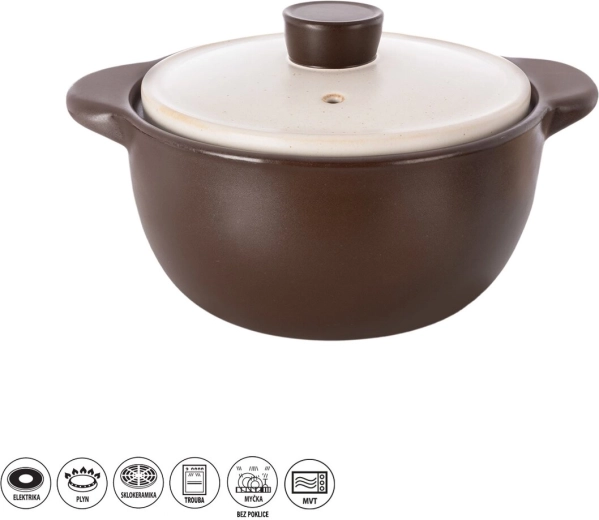 Žáruvzdorný keramický hrnec s poklicí 4,8 l