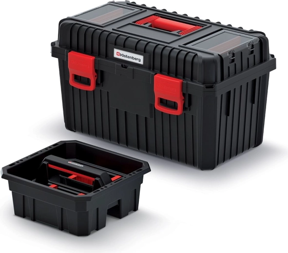 Kufr na nářadí HEAVY s vyjímatelným vložkou, 585 × 360 × 337 mm, černý