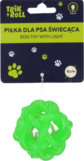 Svítící míček pro psa zelený 6 cm
