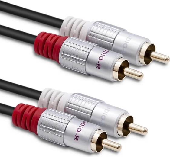Propojovací audio kabel 2×RCA samec – 2×RCA samec 3 m černý QOLTEC