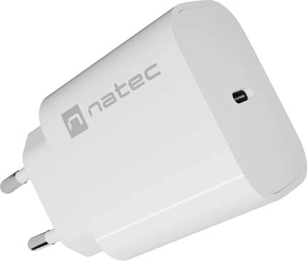 Natec ribera síťová nabíječka usb‑c 20 w bílá
