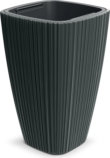 Květináč Oro 29 cm tmavě šedý s vložkou