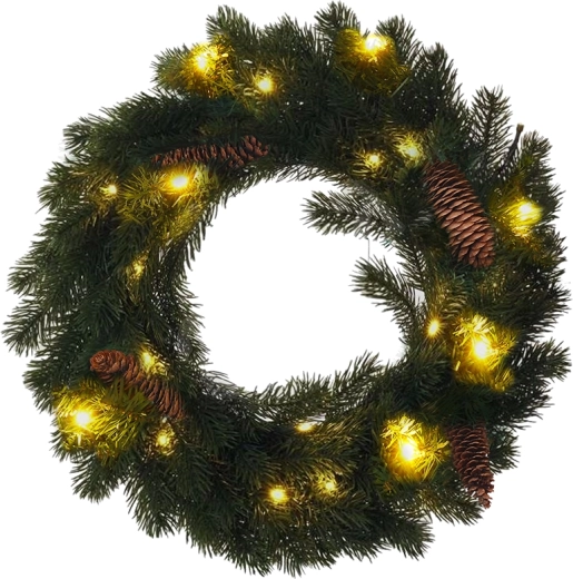 Solight vánoční věnec s LED osvětlením 40 cm