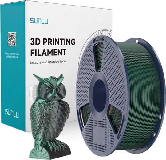 Sunlu pla+ silk dvoubarevný filament černá/zelená