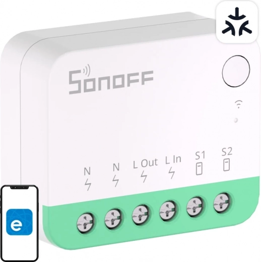 Inteligentní mini spínač Wi‑Fi SONOFF MINIR4M s podporou Matter (Apple HomeKit, Google Home, SmartThings, Home Assistant)