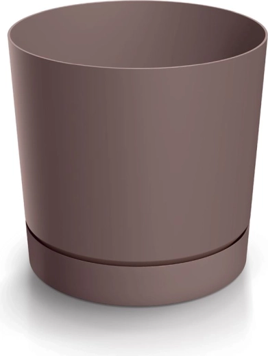 Květináč s miskou TUBO P marsala 24 cm