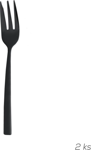 Dezertní nerezové vidličky Black, 2 ks