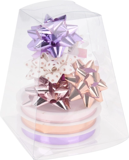 Dárková vázací stuha a mašle – mix barev, sada 9 ks