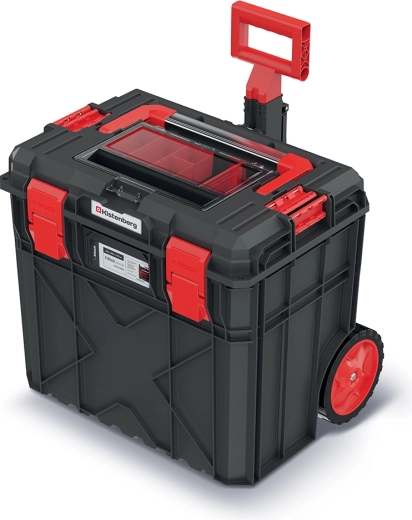 Kufr na nářadí s kolečky X-Block Alu Log, černý