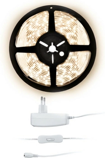 Solight LED pásek 5 m s adaptérem 12 V, neutrální bílá 4000 K, IP20