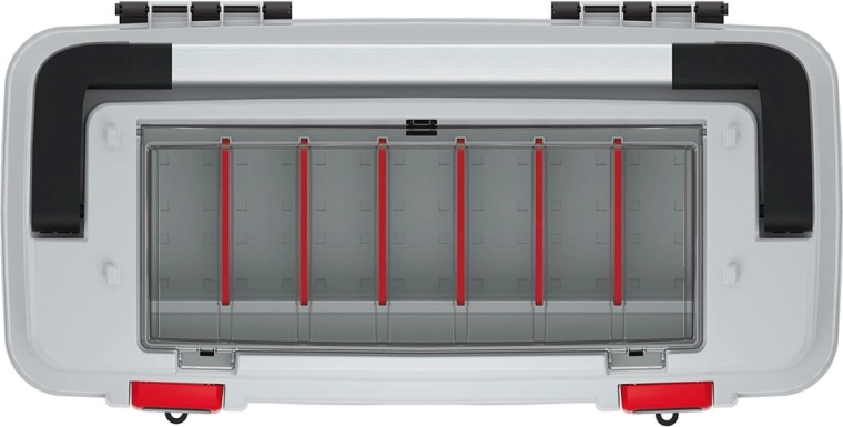 Přehledná horní přihrádka s nastavitelnými přepážkami