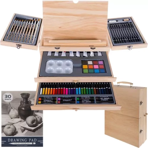 Malířský kufřík se stojanem, 83dílná sada MAALEO