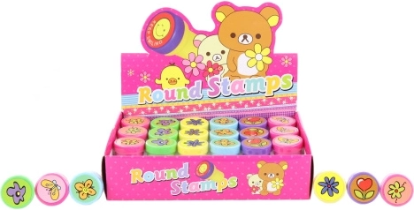 Veselá samonamáčecí razítka pro děti, sada 24 ks