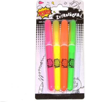 sada fluorescenčních zvýrazňovačů 4 ks