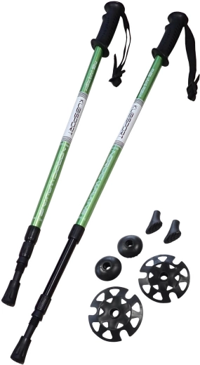 Kubisport trekingové teleskopické hole s antishock, zelené (1 pár)