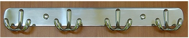 Věšák se čtyřmi dvojháčky CYRIL, chrom