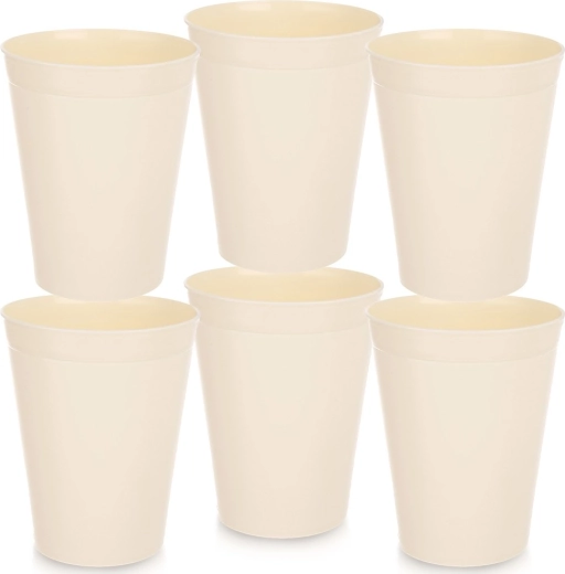 Krémové plastové kelímky SANDY 300 ml – sada 6 ks