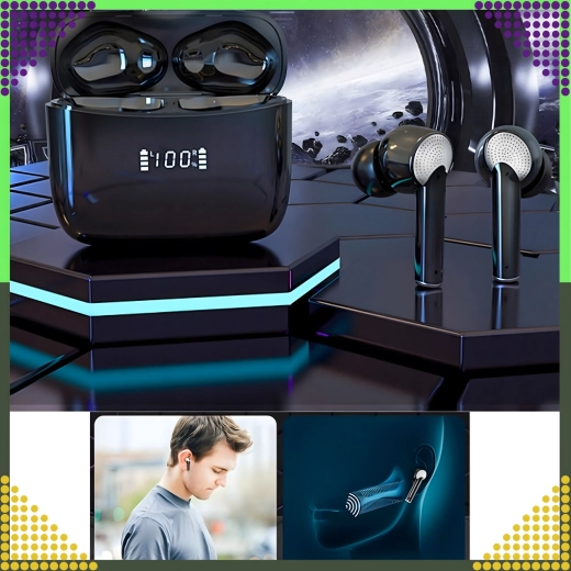 Bezdrátová sportovní sluchátka Bluetooth s powerbankou a mikrofonem