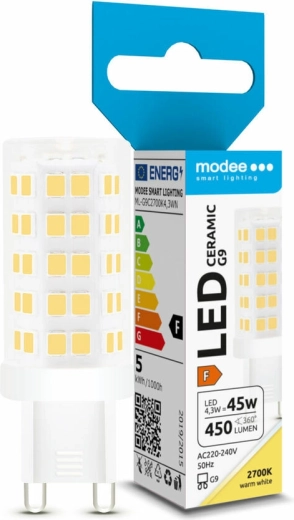 LED žárovka Modee Lighting G9 keramická 4,3 W teplá bílá