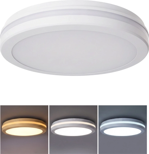 Solight LED stropní a nástěnné svítidlo Gari 26 W 2340 lm 3CCT IP65 30 cm bílé