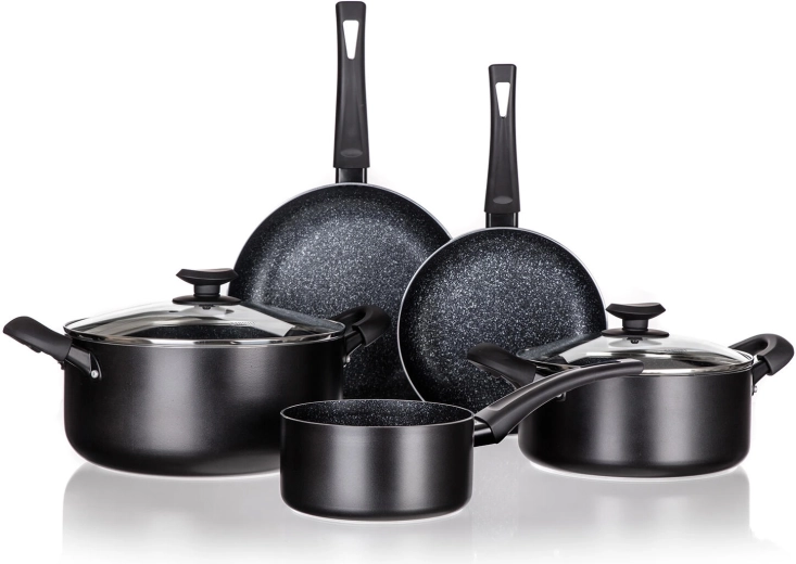 Sada nádobí Black Stone 7dílná s nepřilnavým povrchem, indukční