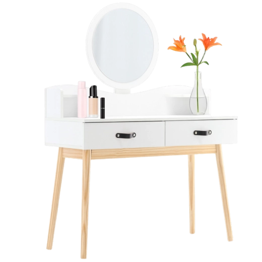 Velké kulaté zrcadlo pro pohodlné líčení