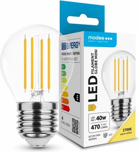 Modee LED filamentová žárovka Globe Mini G45 E27 4 W 430 lm teplá bílá