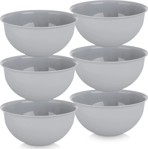 Plastové misky Sandy 13 cm, 500 ml, šedé, sada 6 ks