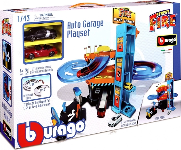 Bburago downhill auto garáž se sjezdem a výtahem 1:43