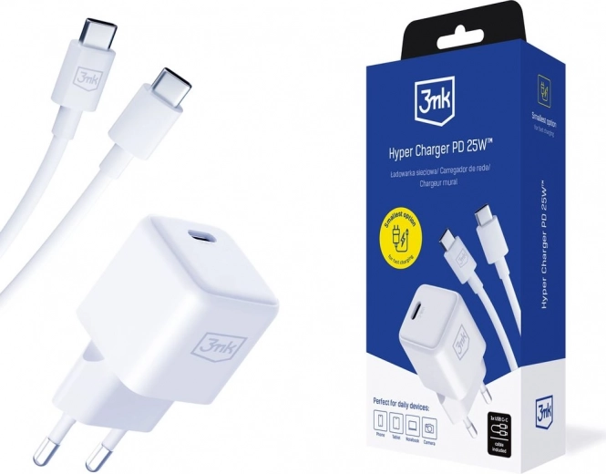 3mk hyper nabíječka 25W PD s kabelem USB-C