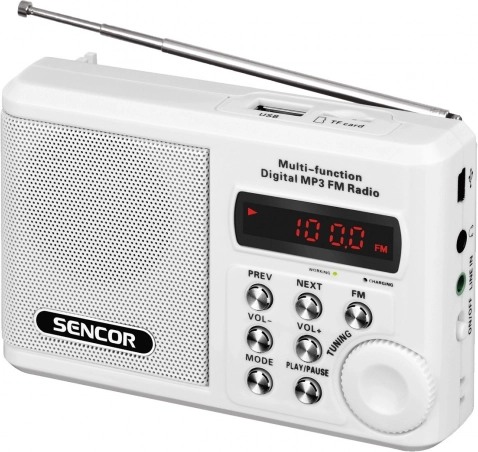 Přenosné FM rádio s USB a microSD