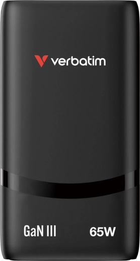 Verbatim Fold 'n' Go GaN nabíječka 65 W, 2× USB‑C (PD 3.0, PPS), černá