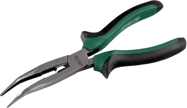 Kleště s dlouhými zahnutými čelistmi 160 mm Stalco