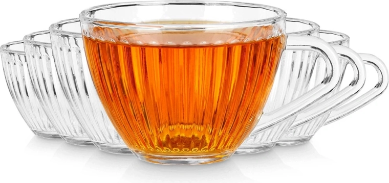 Vilde sklenice s uchem 240 ml, 6 ks (žebrované)