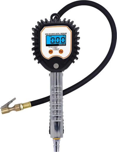 Digitální pistole pro huštění pneumatik s LCD manometrem