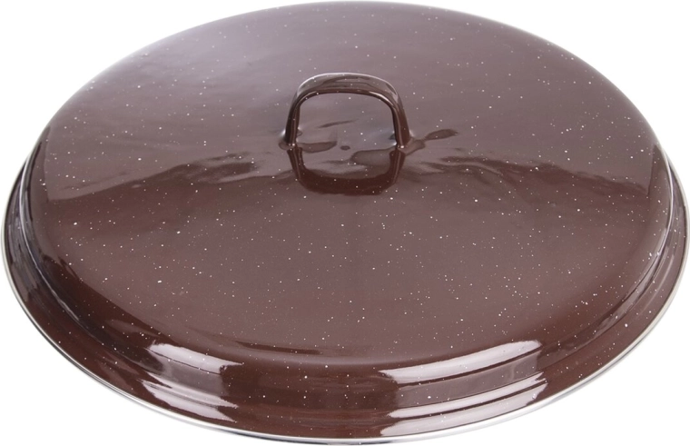 Smaltovaná poklice Brown s lemem 37,5 cm