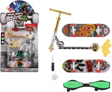 Sada prstových skateboardů a koloběžky se šroubovacími doplňky