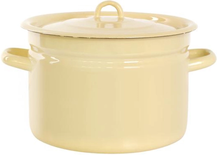 Smaltovaný kastrol s poklicí 9 l, béžový
