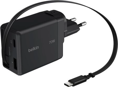 Belkin cestovní GaN nabíječka 70 W s navíjecím kabelem USB-C