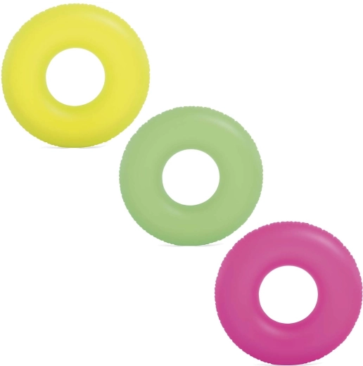 Neonové plovací kolo Intex 91 cm – Růžová