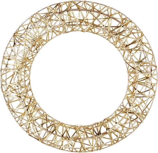 Světelný vánoční věnec 40 cm, 30 LED, zlatý