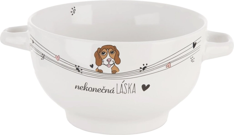 Keramická miska pro psa NEKONEČNÁ LÁSKA, 14 cm