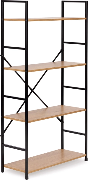 Moderní široká dřevěná police se 4 policemi